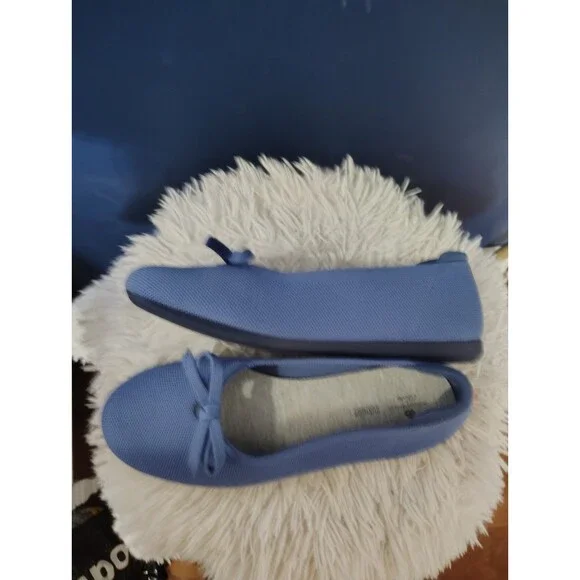 Clarks Cloudsteppers Flats 8.5 Blue Carly Hope Knit Bow - Picture 5 of 8
